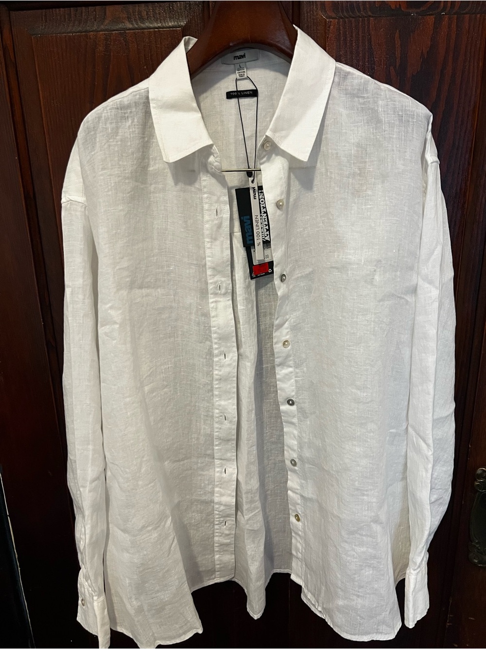 Mavi White Linen Button-down Shirt